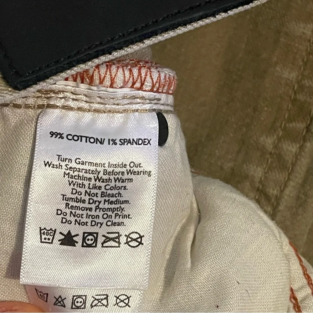 Vintage Eddie Bauer Jeans Men 38x30‎ Beige Straight Leg Baggy Outdoors (36x29)
